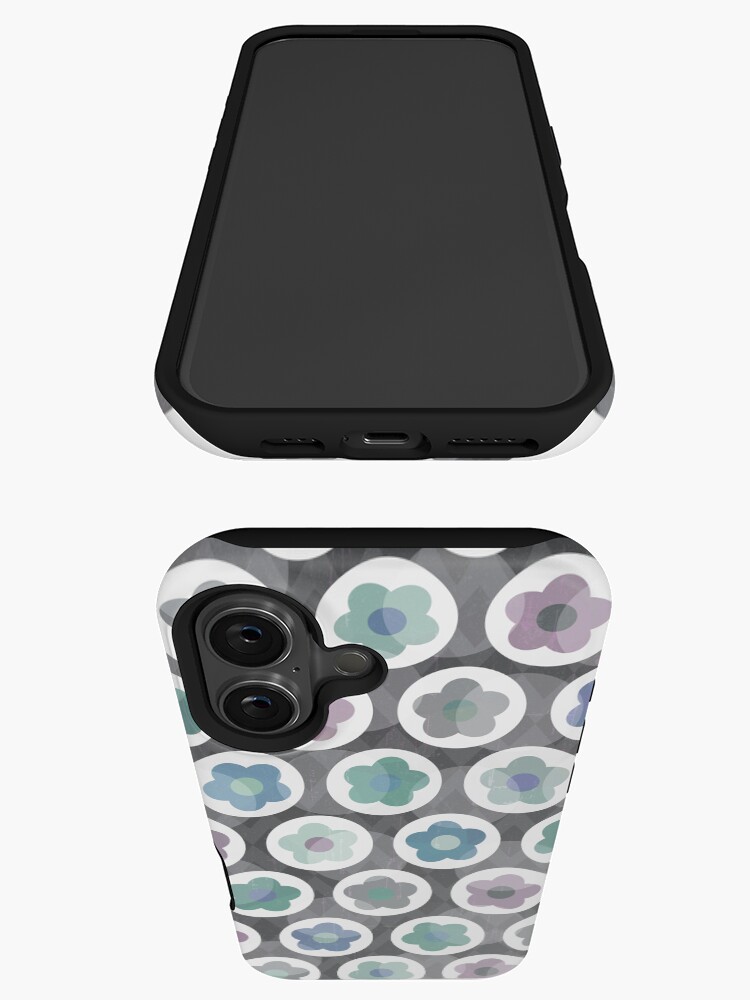 Thumbnail 3 of 4, iPhone Case, Daisy Daisy Pattern in Seafoam and Gray designed and sold by daisy-beatrice.