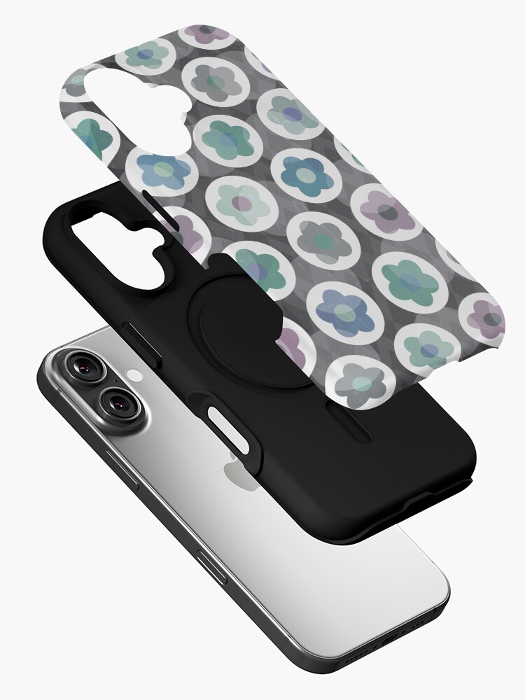 Thumbnail 2 of 4, iPhone Case, Daisy Daisy Pattern in Seafoam and Gray designed and sold by daisy-beatrice.
