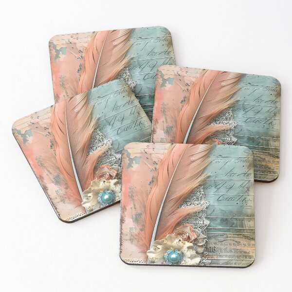 Item preview, Boho Journal, Nostalgic, Vintage Ephemera, Shabby Chic, Feathers, Bohemian Paper, Scrapbook designed and sold by ExploreElegance.