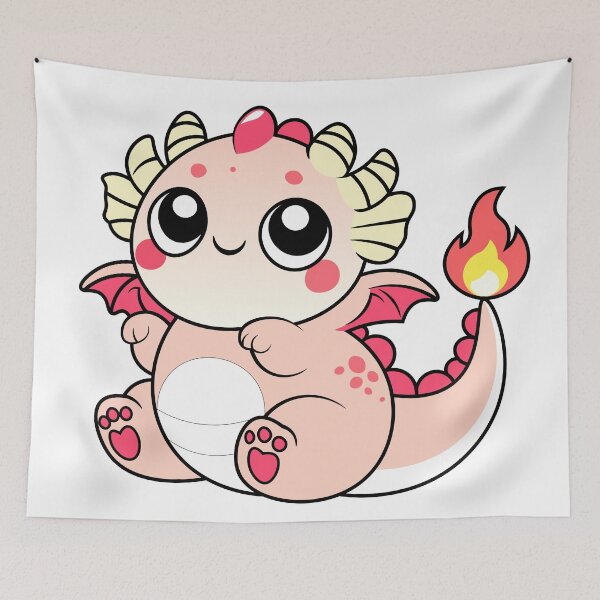 Item preview, Adorable Kawaii Fire Dragon - Cute Fantasy Creature designed and sold by RyanBelandres.