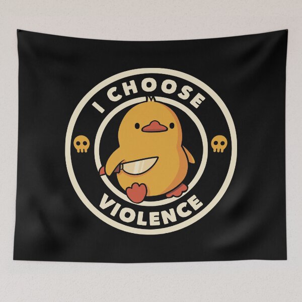 Item preview, I Choose Violence Funny Duck by Tobe Fonseca (Small) designed and sold by Tobe Fonseca®.
