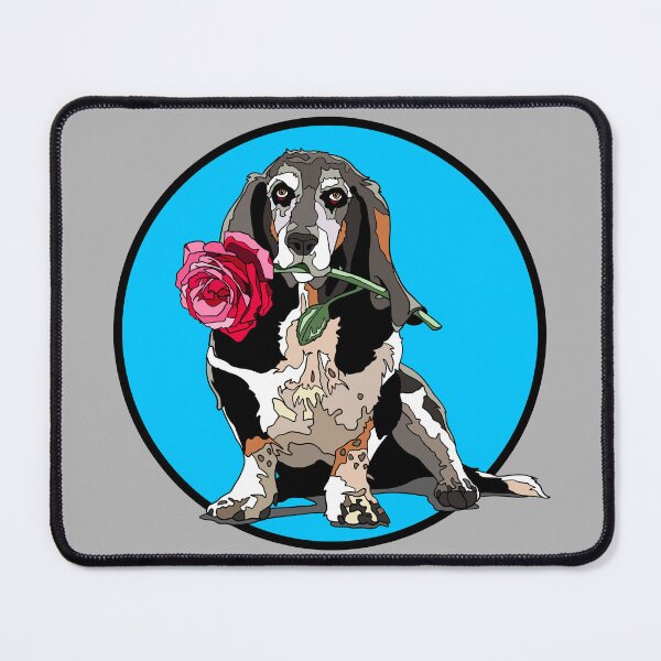 Item preview, Basset Hound with Rose | Gift for Basset Hound Lover designed and sold by Marian Murdoch.