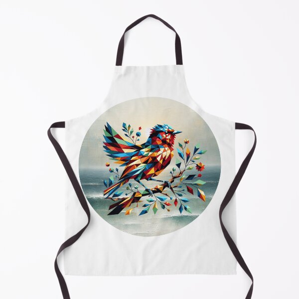 Item preview, Vibrant Perch – Geometric Bird Over Ocean designed and sold by MTeesGA.