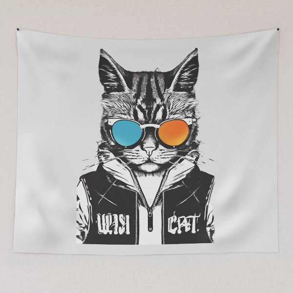Item preview, Wisi Cat, Badass Cat, Cat, Badass, cats designed and sold by GOLDENGARDENART.