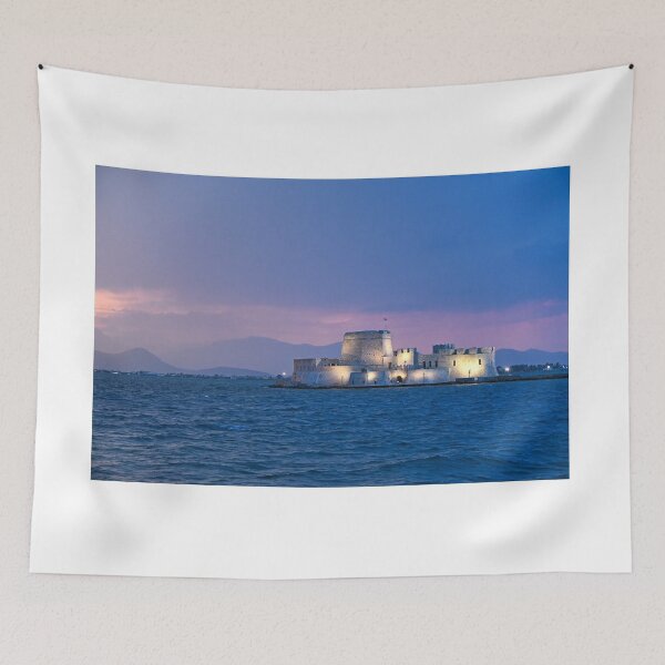 Item preview, Sunset over the castle Bourtzi in Nafplio, Greece,summertime designed and sold by goceris.