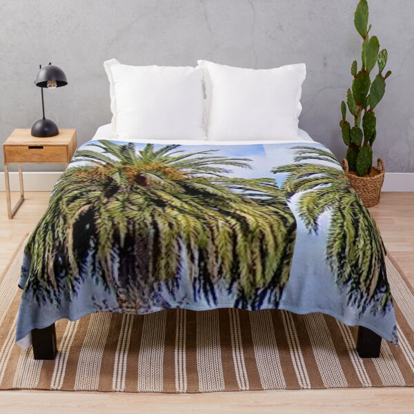 Item preview, DATE PALM TREE LEAF BLUE CLOUDY SKY designed and sold by Shelbineshop.