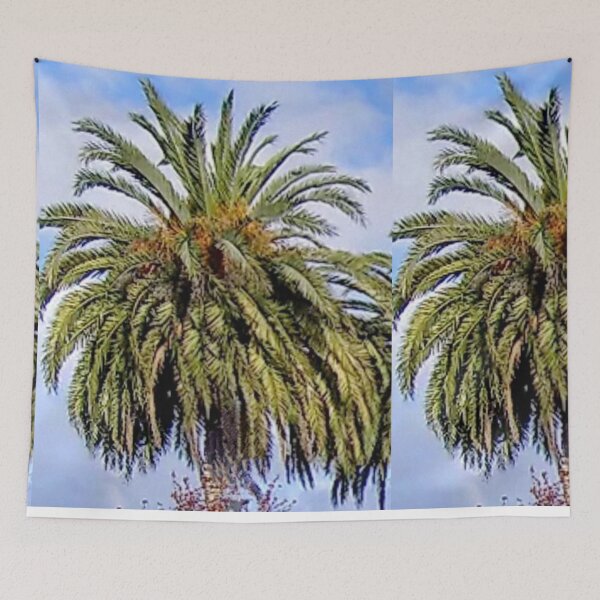 Item preview, DATE PALM TREE LEAF BLUE CLOUDY SKY designed and sold by Shelbineshop.