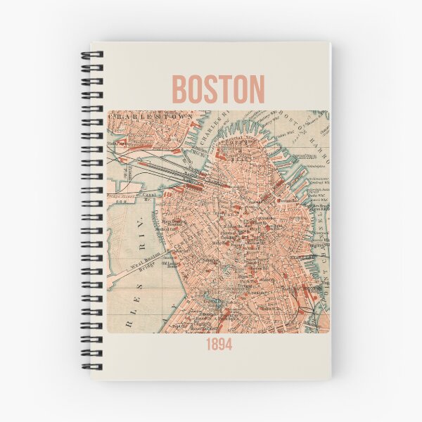 Item preview, Boston around 1894: Vintage city map for local patriots and travelers designed and sold by RetroTraveller.