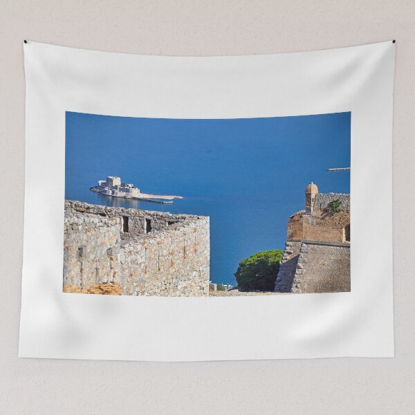 Item preview, Bourtzi Venetian water fortress in Nafplio,view fromt the Palamidi castle, Peloponnese, Greece designed and sold by goceris.