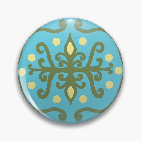 Artikelvorschau, Retro Damast wirbelt Muster in Aqua, Grün und Gelb entworfen und verkauft von scome.