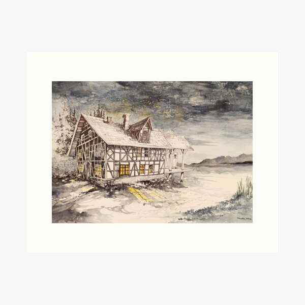 Item preview, wooden house designed and sold by SKETCHY & GRAPHIC.