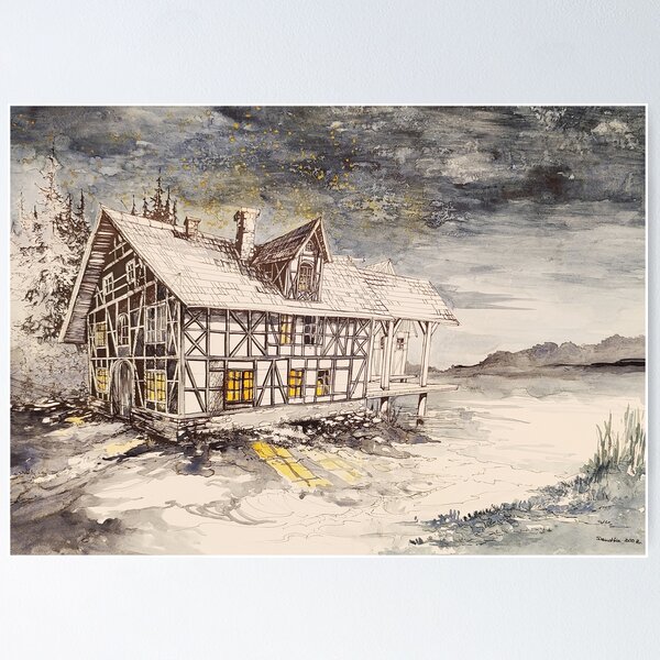 Item preview, wooden house designed and sold by SKETCHY & GRAPHIC.