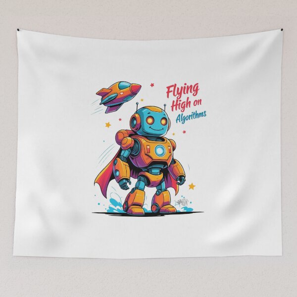 Item preview, Tech Hero Robot Art Print - Jetpack & Superhero Cape Design - Futuristic STEM Wall Decor for Coding Enthusiasts, Classrooms & Geeky Spaces designed and sold by WeirdlyWorn.