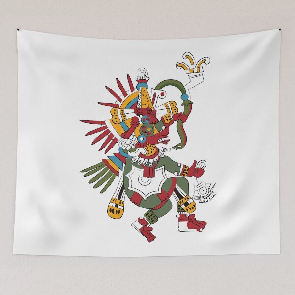 Item preview, Aztec mural art | Illustration of Quetzalcoatl, God of wind and creation | Mexican art | Pre-Hispanic design designed and sold by escarabajdesign.