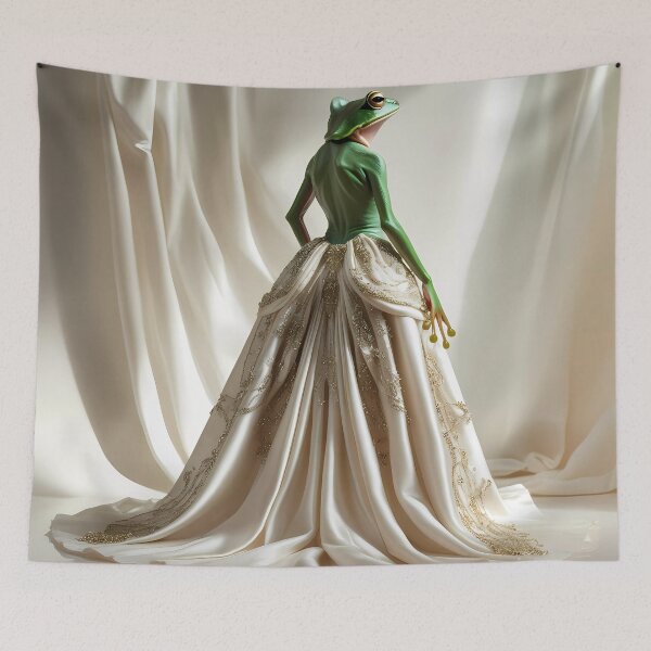 Item preview, Regal Frog Princess – Elegant Fantasy Fashion Art designed and sold by KateVil.