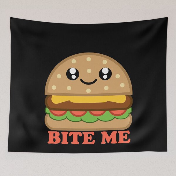 Item preview, Cute Kawaii Cheeseburger with Funny Bite Me Phrase designed and sold by Sunserize Designs.