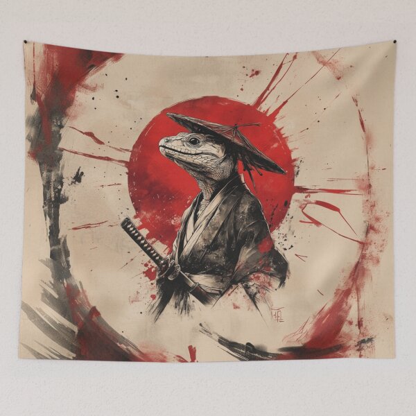 Item preview, Lizard Samurai Painting on pergamin designed and sold by GearGrafix.
