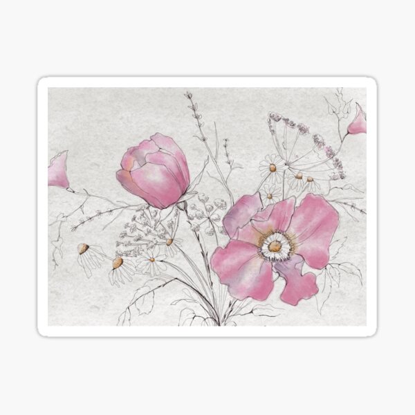 Item preview, Wild Rose Flowers in Pink watercolor designed and sold by HeidiArtist.