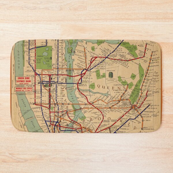 Item preview, New York City Subway Map 1954 designed and sold by abbazabba.