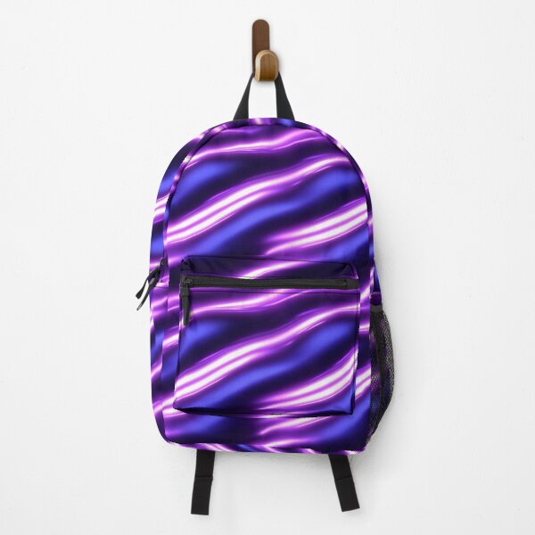 Item preview, Neon Glowing Waves on Dark Background designed and sold by patternicco.