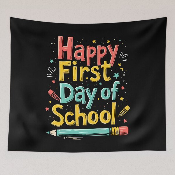 Item preview, Happy First Day of School Colorful Quote designed and sold by Quirky Shirts.