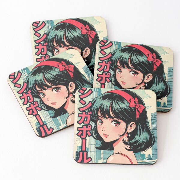 Item preview, Singapore Country Pretty Anime Girl 80s Retro Aesthetic Vintage Cultural Travel  designed and sold by onlyanimevibes.