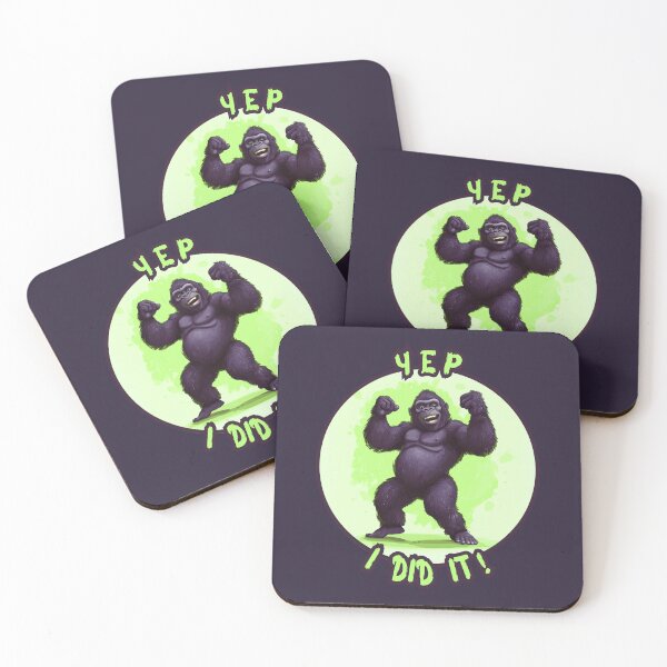 Item preview, YEP, I DID IT !, happy gorilla, funny gorilla designed and sold by silent-violin.