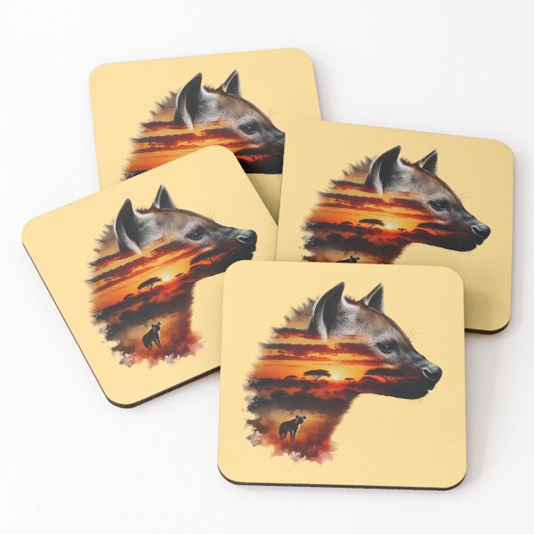 Item preview, Hyena & African Savanna – Double Exposure Wildlife Art designed and sold by Dino-Lune.