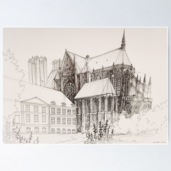 Item preview, Cathedral like Notre Dame  designed and sold by SKETCHY & GRAPHIC.