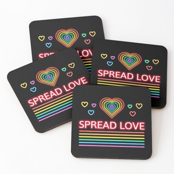 Item preview, Neon Hearts Spread Love designed and sold by RainnzStickerz.