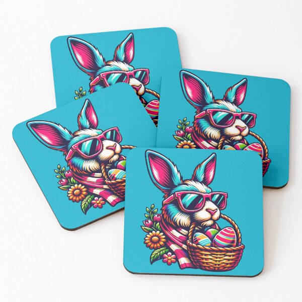 Artikelvorschau, Osterhase mit Blumen und Osterkorb entworfen und verkauft von MaxOutDesign.