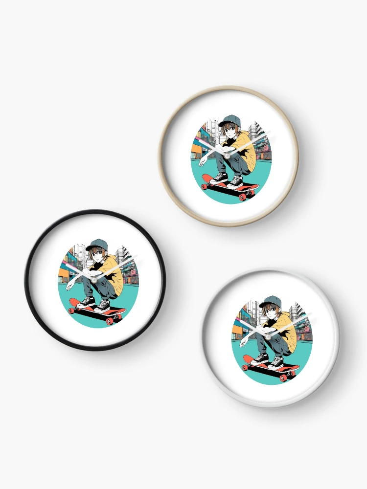 Thumbnail 3 of 4, Clock, Skater designed and sold by Coloradodrawings.