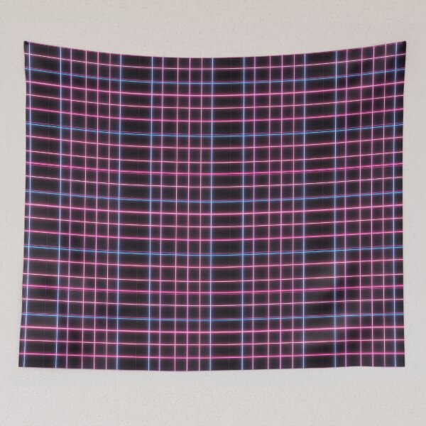 Item preview, Retro Neon Grid on Black Background designed and sold by patternicco.