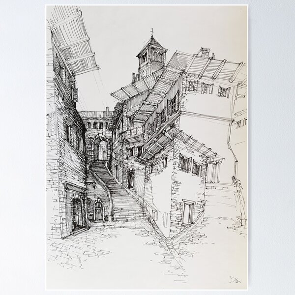 Item preview, very old town designed and sold by SKETCHY & GRAPHIC.