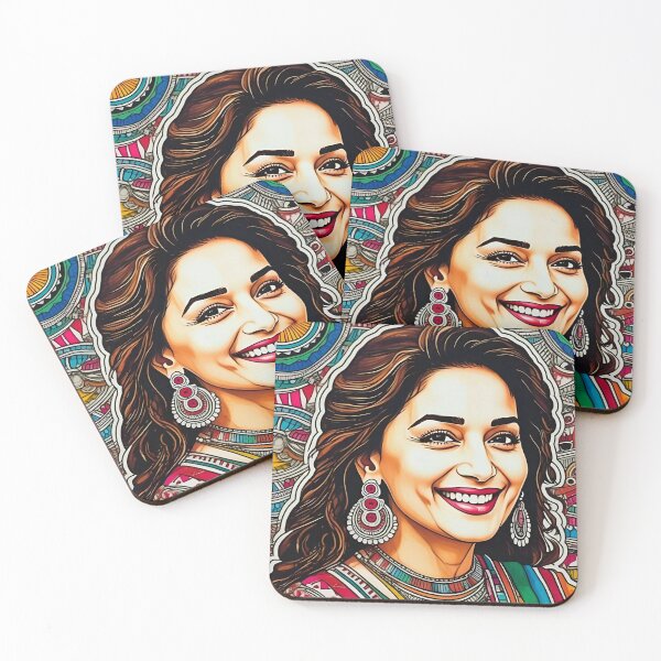 Item preview, Madhuri Dixit Indian actor in Madhubani art designed and sold by maddie-artz.