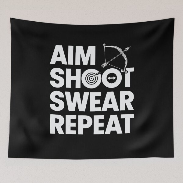 Item preview, Aim Shoot Swear Repeat Funny Archery And Bowhunting designed and sold by tmerchtrends.