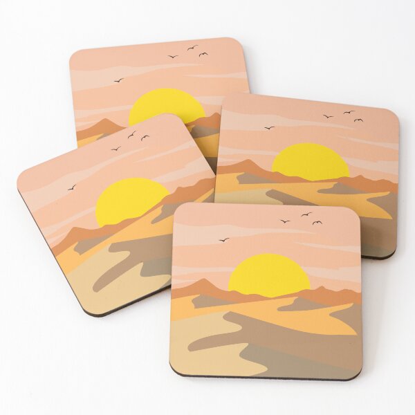 Item preview, Desert Sunset with Flying Birds – Minimalist Landscape Wall Art designed and sold by Colorful Dreams.