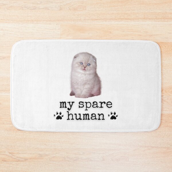 Item preview, Funny Scottish Fold Kitty – "My Spare Human" Cute Cat Lover Design designed and sold by Fredster1966.