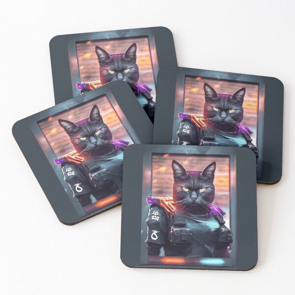 Item preview, Black Cat, Badass Cat, Cat, Badass, cats designed and sold by GOLDENGARDENART.