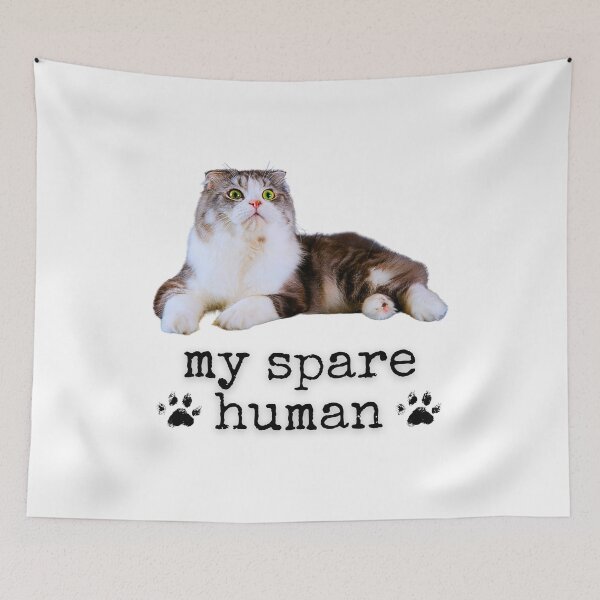 Item preview, Hilarious Scottish Fold Cat – "My Spare Human" Cute Cat Lover Design designed and sold by Fredster1966.