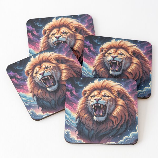 Item preview, Roaring lion with colorful mane designed and sold by Danh Style.
