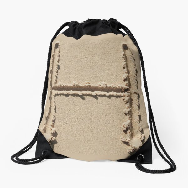 SAND LETTER H Drawstring Bag