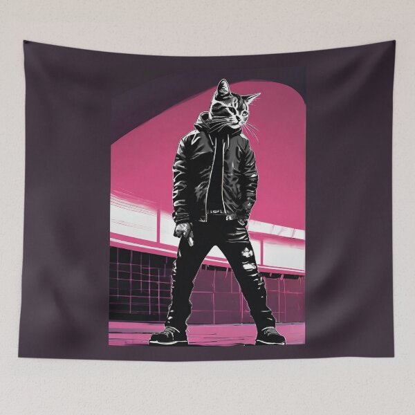 Item preview, Badass Cat, Cat, Badass, cats designed and sold by GOLDENGARDENART.