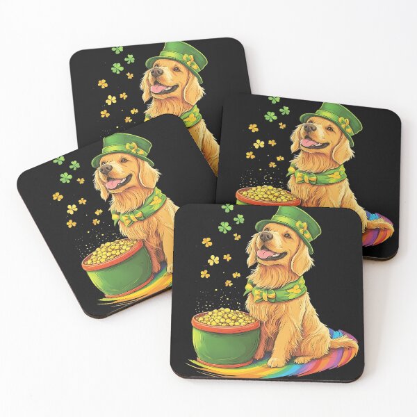 Item preview, Lucky Golden Retriever leprechaun – St. Patrick’s Day Dog Art designed and sold by Golden-Heaven.