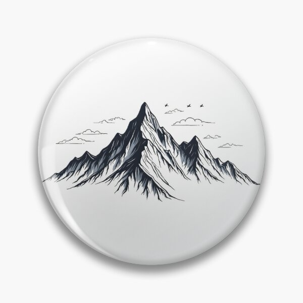 Item preview, Minimalist Mountain Landscape – Nature’s Majesty - Black designed and sold by ImaginPictura.