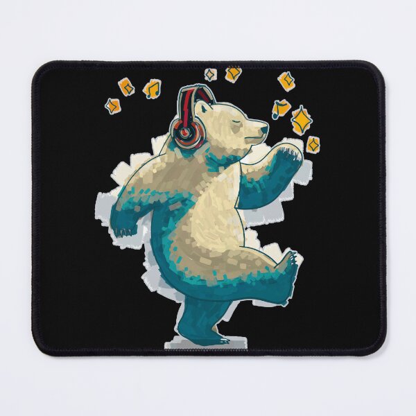 Item preview, A bear wearing headphones and dancing designed and sold by JoseloRochaArt.