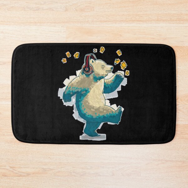 Item preview, A bear wearing headphones and dancing designed and sold by JoseloRochaArt.