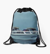 Other boats parked in Urquhart Bay Loch Ness Scotland 19840909 0012 Drawstring Bag