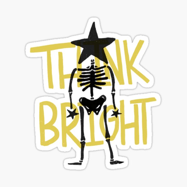 Item preview, Think Bright Skeleton Distressed Print designed and sold by ellieayersart.