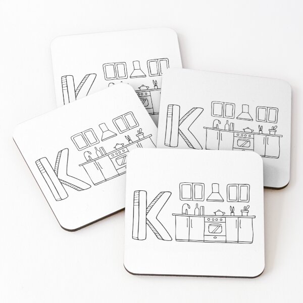 Item preview, An illustration of kitchen beside letter K designed and sold by rasagamastore.